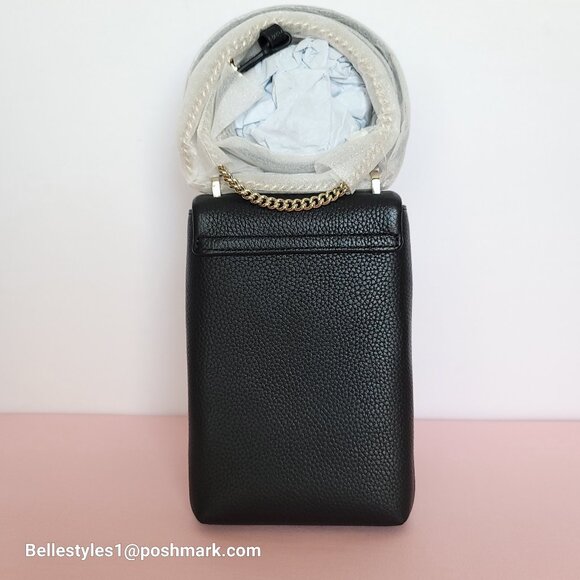 KATE SPADE Bradley North/South Pebbled Leather Phone Crossbody- Black color 🎈⭐ - Picture 8 of 16